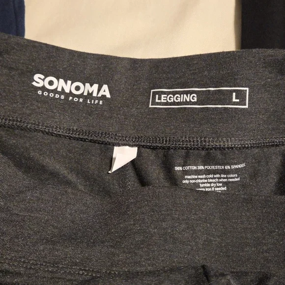 Sonoma Capri Leggings Set Of 3 Navy Gray Black Size Large - Picture 3 of 4